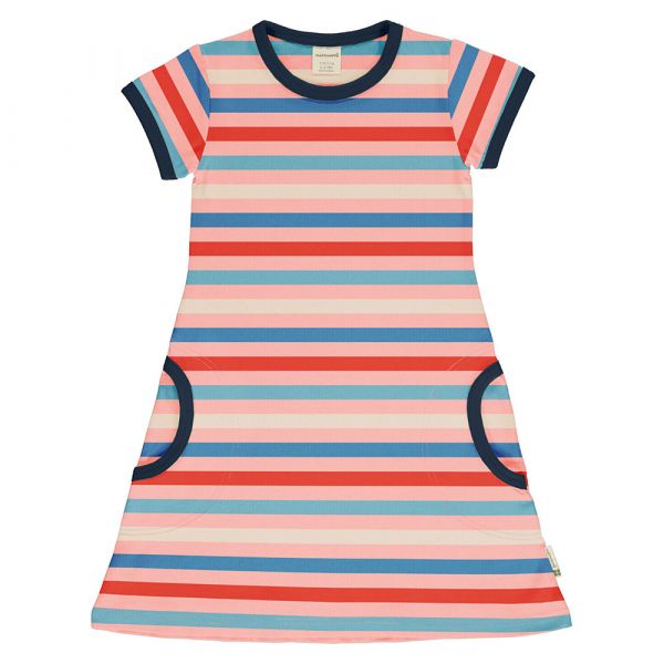 MAXOMORRA - DRESS SS STRIPE STRIPE - BIO KURZARM KLEID - STRIPE - BLOSSOM