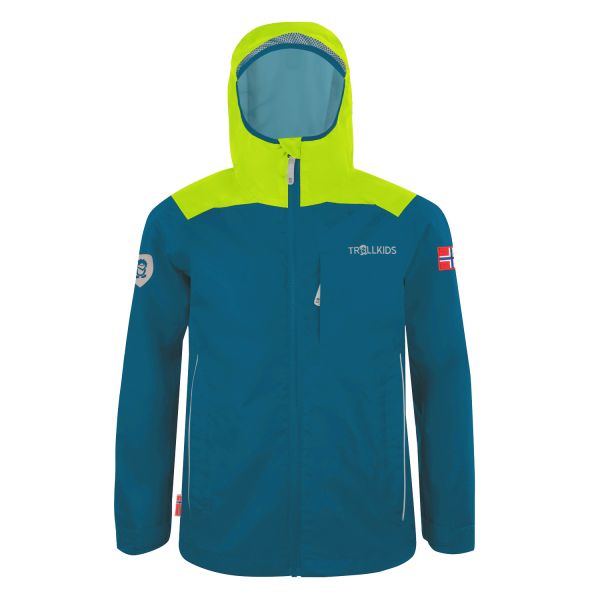 TROLLKIDS - KIDS BERGEN JACKET - REGENJACKE - PETROL/LIME