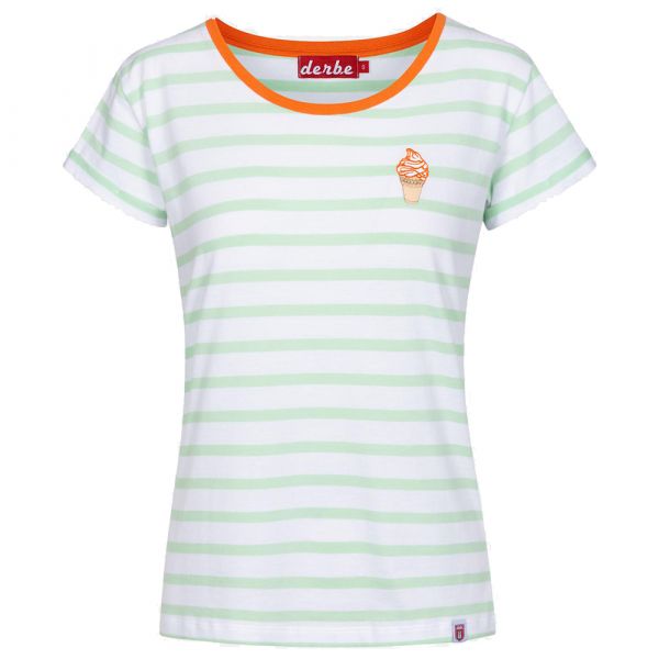 DERBE - ICE STRIPED - DAMEN KURZARM T- SHIRT - NEOMINT