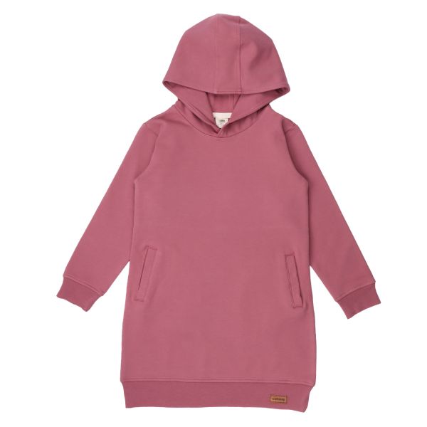 WALKIDDY - BIO LANGARM SWEATKLEID HOODIE DRESS - DECO CHERRY