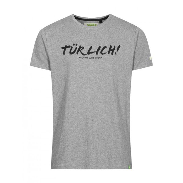 DERBE - THEO TÜRLICH - HERREN KURZARM T- SHIRT GOTS - GREY MELANGE