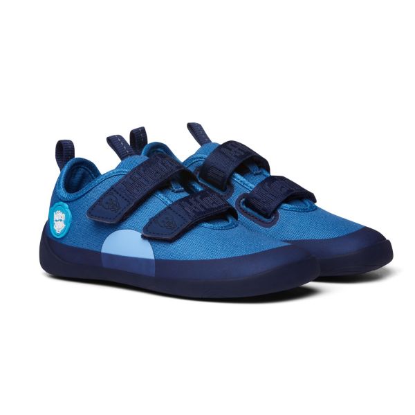 AFFENZAHN - MINIMAL BARFUSS SCHUH LOWCUT LUCKY - BAUMWOLLE - BÄR - BLAU