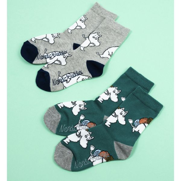 NORDIC BUDDIES - MOOMIN KIDS SOCKS 2-ER PACK - MOOMINTROLL