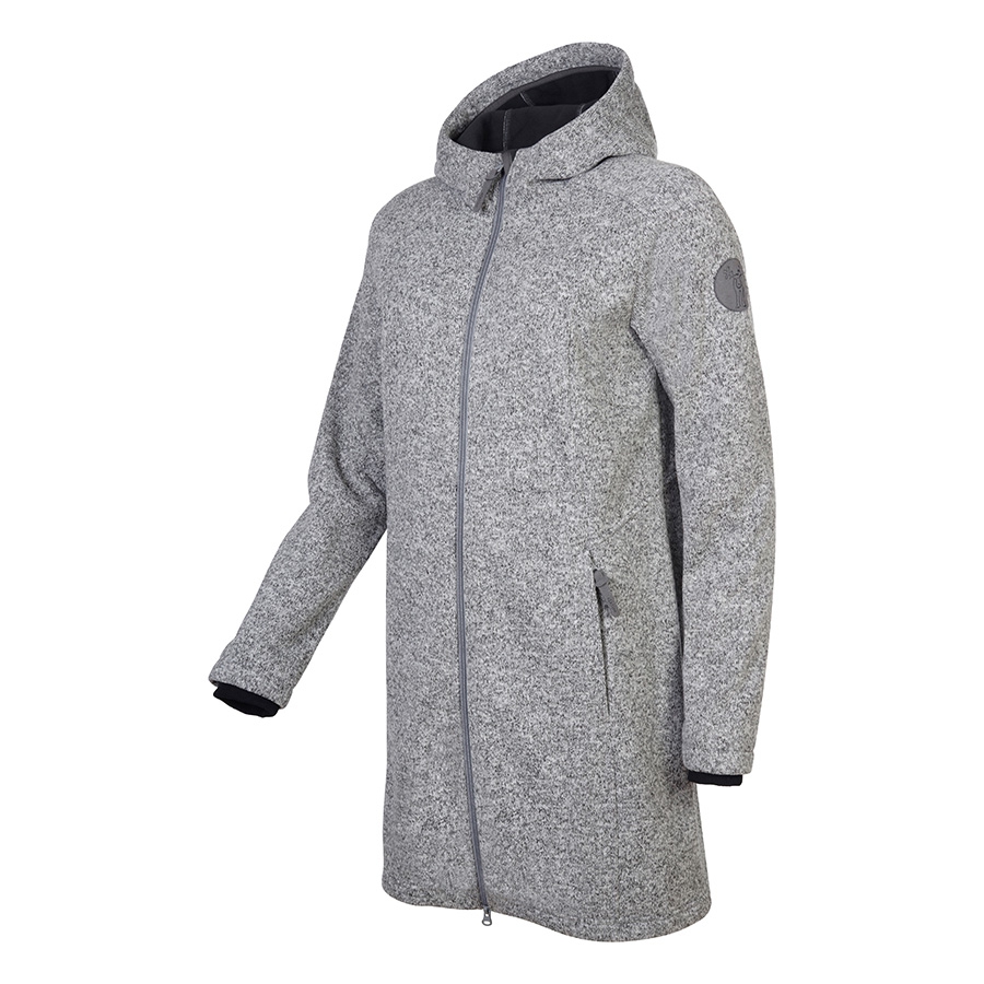Elkline windrose winddichter Damen Strickfleecemantel greymelange
