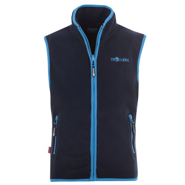 TROLLKIDS - KIDS ARENDAL VEST - FLEECEWESTE - NAVY/LIGHT BLUE