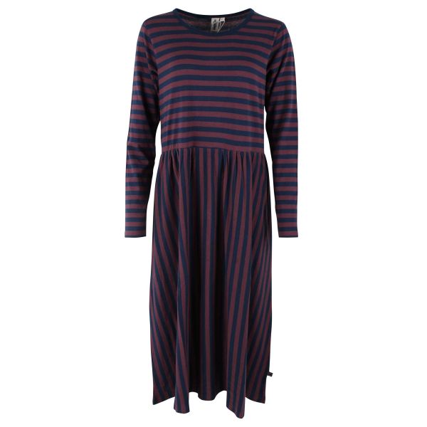 DANEFAE - DANEBASIC KROEYER LS DRESS - DAMEN LANGARMKLEID - LS DARK GREY BLUE/GREY PLUM