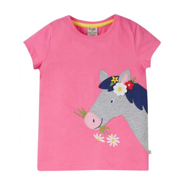 FRUGI - ELISE APPLIQUE T-SHIRT - KURZARM T- SHIRT - HIBISCUS/HORSE