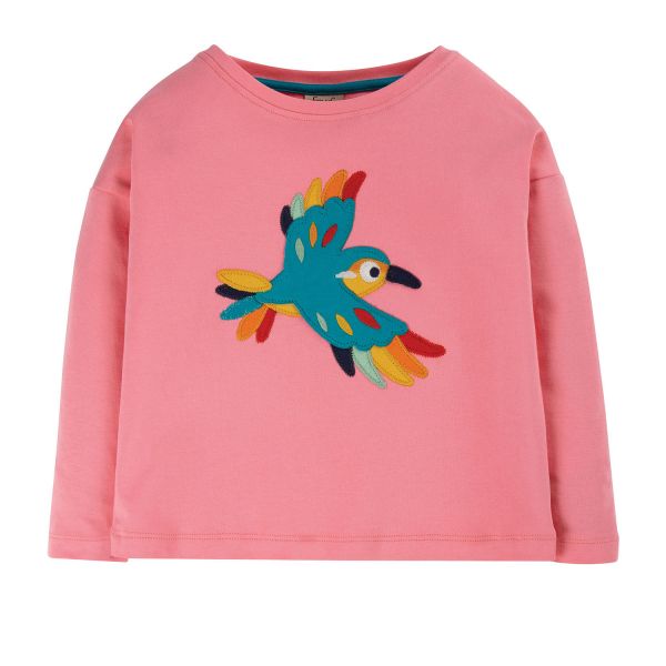 FRUGI - BETHANY BOXY TOP - LANGARMSHIRT - GUAVA PINK/BIRD