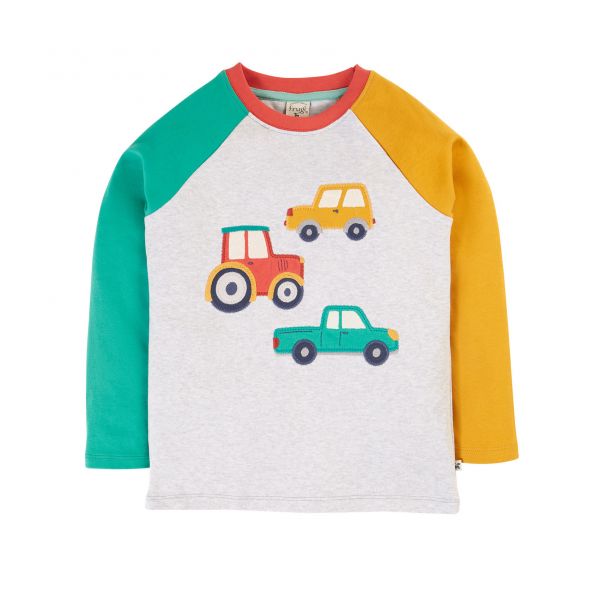 FRUGI - ALFIE RAGLAN TOP - LANGARMSHIRT MIT FAHRZEUG APPLIKATIONEN - GREY MARL/VEHICLES