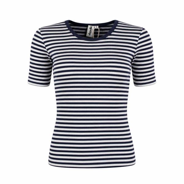 DANEFAE - DANEROLEMODEL RIBBING TEE - DAMEN KURZARM OBERTEIL - SKY/TEAL LAKE