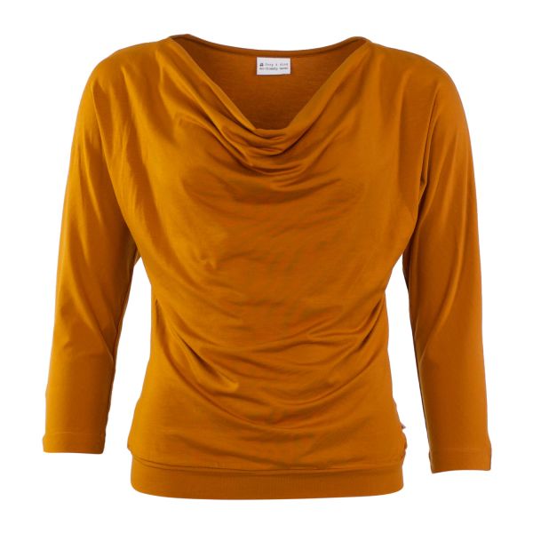 FROY & DIND - LANGARM SHIRT MIMI HIP JERSEY TENCEL - DAMEN OBERTEIL - PUMPKIN