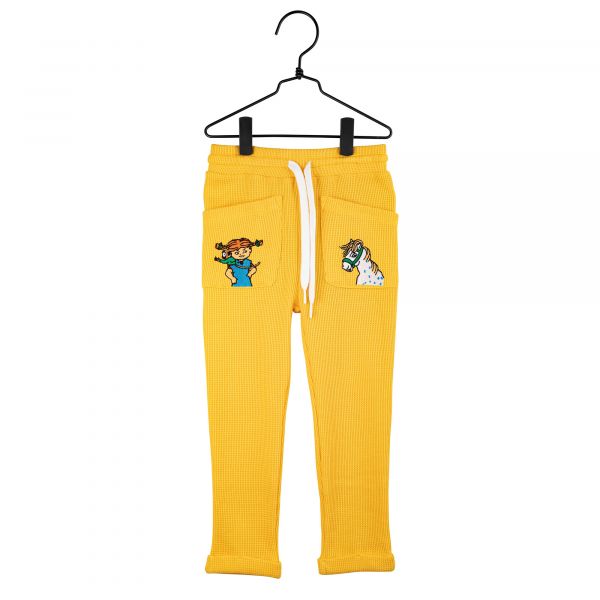 MARTINEX - PIPPI PANTS - ELASTISCHE HOSE MIT PIPPI STICKEREI - YELLOW