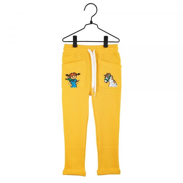 MARTINEX - PIPPI PANTS - ELASTISCHE HOSE MIT PIPPI STICKEREI - YELLOW