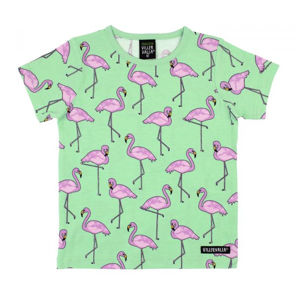 VILLERVALLA - T-SHIRT - KURZARMSHIRT MIT ALLOVER PRINT - FLAMINGO