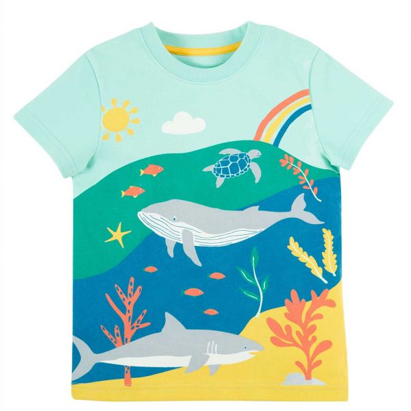 FRUGI - IORI PRINTED T-SHIRT - KURZARM T- SHIRT - SPRING MINT/SEA LIFE SCENE