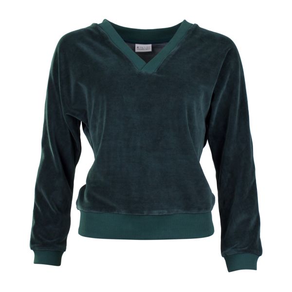 FROY & DIND - SWEATER LOIS VELVET - DAMEN OBERTEIL - PINE