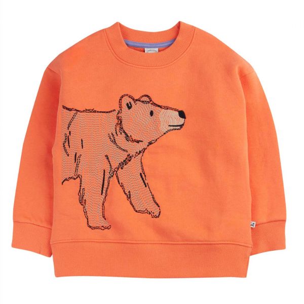 FRUGI - SUPERB STITCHED SWEATSHIRT - SWEAT POLLOVER - ORANGE