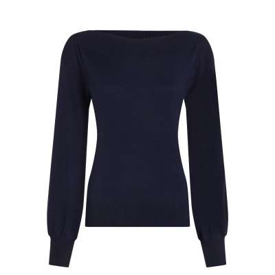 King Louie Damen Bella Top Royal - Baumwollstrick Langarm Basic