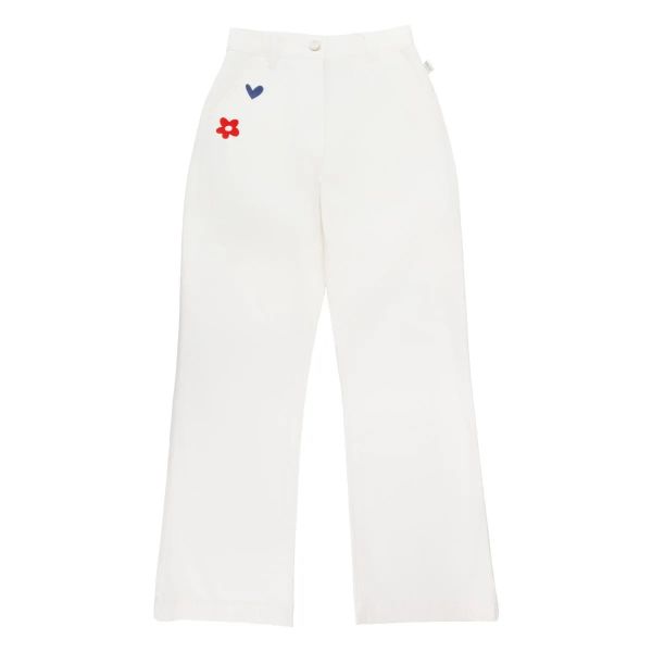MARTINEX - ALBA PANTS SYMBOLS - DAMEN JEANSHOSE MIT STICKEREIEN - WHITE