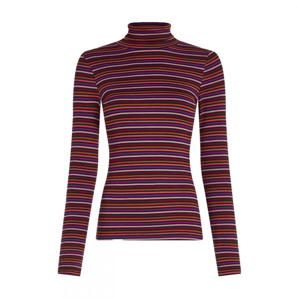 KING LOUIE - ROLLNECK TOP ROLLA STRIPE - GESTREIFTES ROLLKRAGEN TOP - MESA PINK