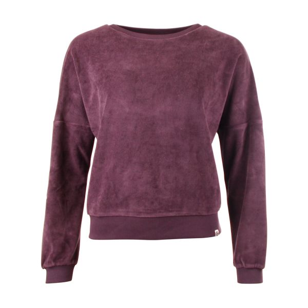 CHILLS & FEVER- SWEATER LIMA VELVET - DAMEN OBERTEIL - PURPLE WINE