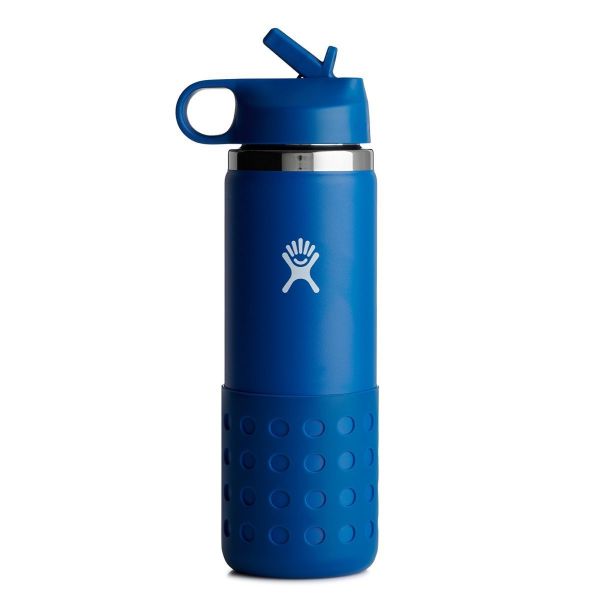 HYDRO FLASK - 20 OZ KIDS WITE MOUTH STRAW LID AND BOOT - ISOLIERTE TRINKFLASCHE 591 ML - STREAM