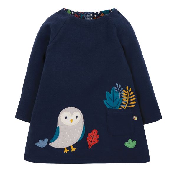 FRUGI - PEEK A BOO DRESS - LANGARMKLEID ZUM WENDEN - WOODLAND FRIENDS/OWL