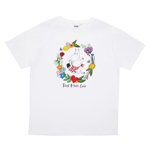 MARTINEX - ALVI T-SHIRT BEST MUM - DAMEN KURZARM OBERTEIL - WHITE