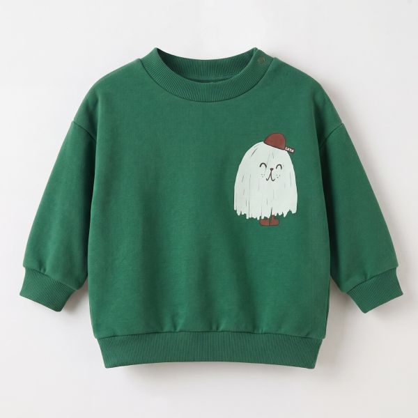LÖTIEKIDS - BABY SWEATSHIRT - BABY PULLOVER - GREEN/SMALL GOOD MONSTER