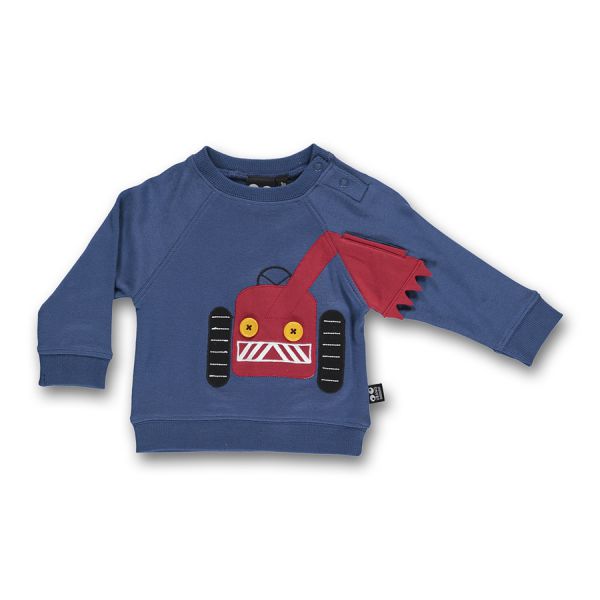Ubang - Baby big mashine tee - Baby Langarmshirt - Mähdrescher/Dark denim