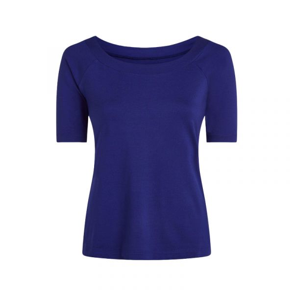 KING LOUIE - SARAH TOP ECOVERO LIGHT - DAMEN KURZARM T-SHIRT - DEEP BLUE