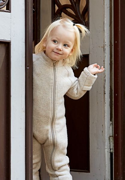 MIKK-LINE - WOOL BABY SUIT - BABY WOLLOVERALL - BURLWOOD