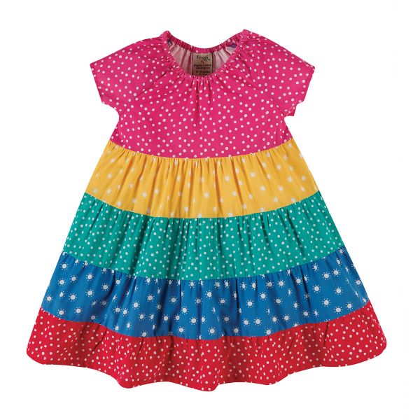 FRUGI - DOROTHY TWIRLY DRESS - KURZARM KLEID - RAINBOW