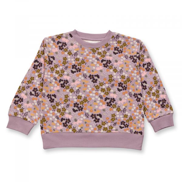 SENSE ORGANICS - DARI SWEATER - PULLOVER - AOP FLOWERS MAUVE